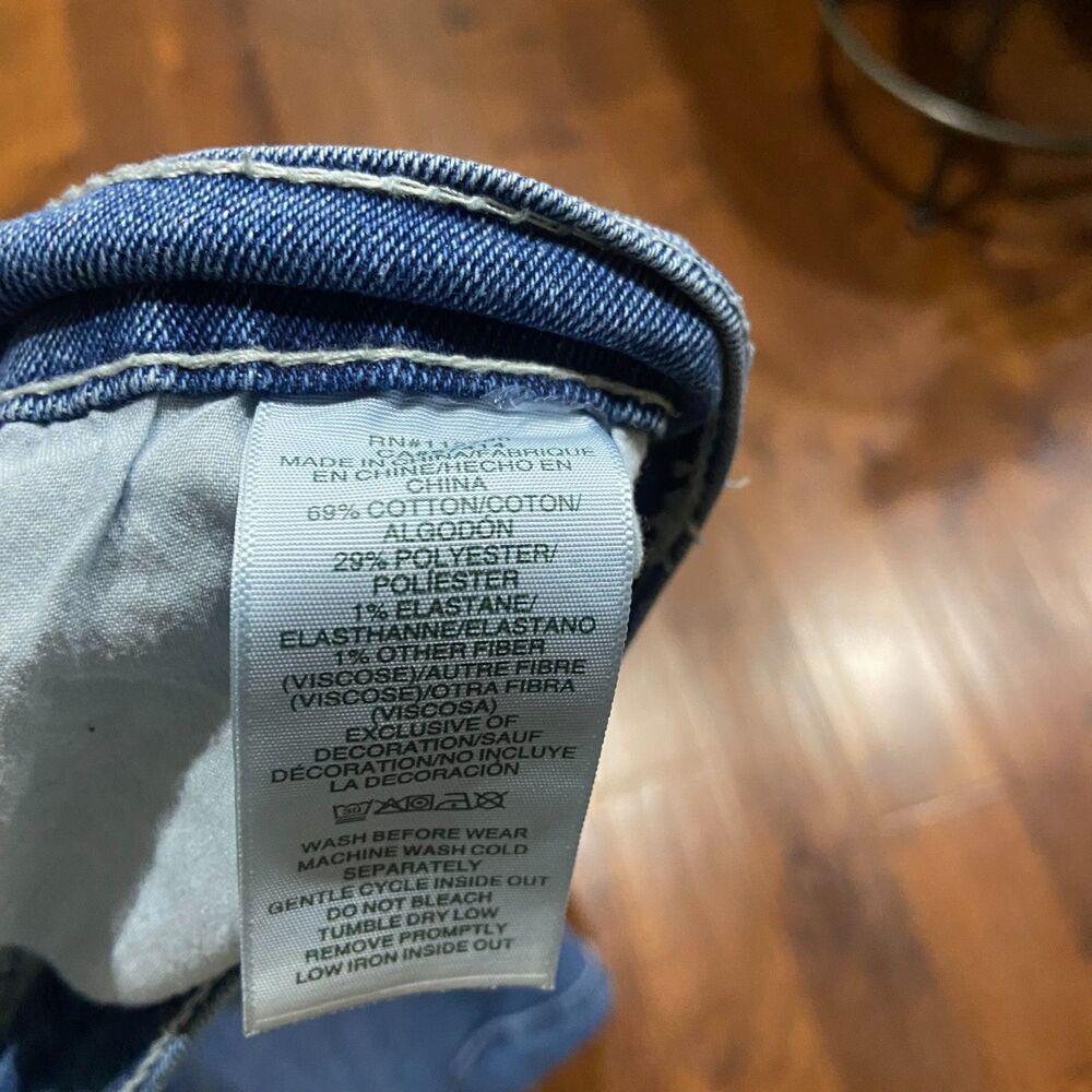 True Religion Ricky Relaxed Straight Leg Flap Pocket Denim Blue Jeans Womens 34 - Picture 10 of 10